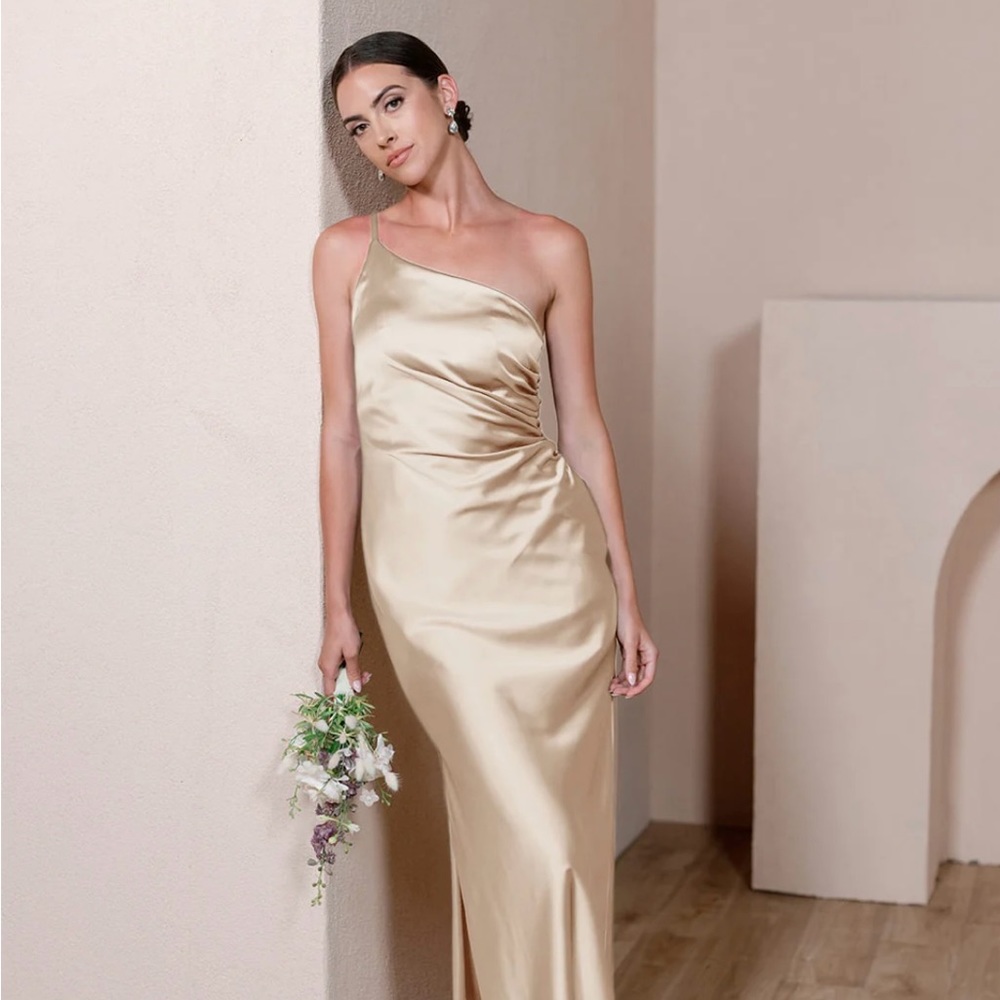 Revelry Jade Satin Dress